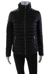 Nanette Lepore Womens Black Full Zip Mock Neck Long Sleeve Puffer Coat Size XS - Picture 1 of 7