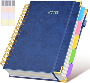 Hardcover Spiral Notebook journal with Removable 8"x10", Navyblue - Picture 1 of 7