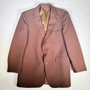 VTG Levi's Mens 40R 2-Button Action Suit Blazer/Jacket Brown STA-PREST EUC - Picture 1 of 7
