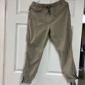DIVIDED H&M (Size m) Women’s Pants Khaki Drawstring Elastic Zip Bottom Jogger - Picture 1 of 7