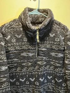 Alpine Sherpa 1/4 Zip Pullover Herren XL Langarm blau Stehkragen Azteken dick - Bild 1 von 10