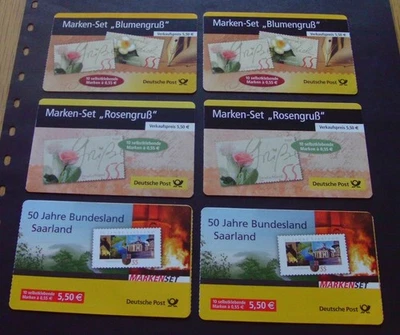 Nominale 33,00 Euro (60x 0,55): 6 Markenheftchen mit selbstklebenden Marken - Bild 1 von 2