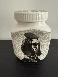 Baci Milano I Love Dog Porcelain Jar Basset Hound Dog NEW - Picture 1 of 7