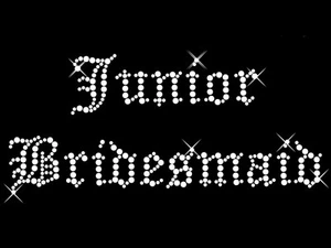 Hierro sobre diamante transferencia de boda motivo de diamantes de imitación "Dama de honor junior" estilo - 3 - Imagen 1 de 1