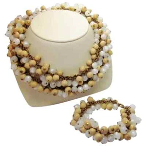 Vintage Miriam Haskell Demi Parure Set Necklace and Bracelet - Picture 1 of 10