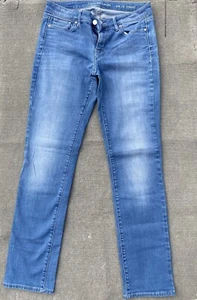Calvin Klein Blue Jeans W28 L32 Straight Leg Silver Button - Picture 1 of 21
