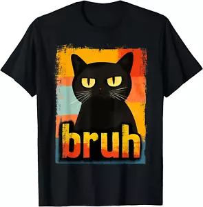 Funny Cat Bruh For Teens Boys Girls Men Women Meme Graphic T-Shirt Gift S-4XL - Picture 1 of 5