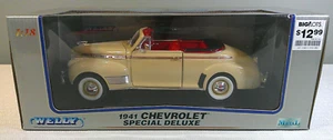 WELLY 1941 Chevrolet Special Deluxe Convertible 1/18 Scale Diecast Model Car Tan - Picture 1 of 5