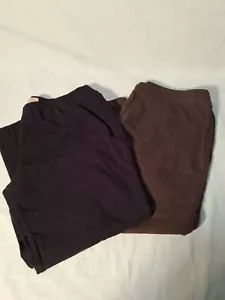 Juniors No Boundaries Black & Brown Stretch Capri Leggings 2 Pr Medium 7-9 EUC - Picture 1 of 5