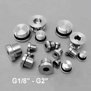Hydraulic Allen Head Blanking Plug with Seal G1/8 G1/4 G3/8 G1/2 G3/4 G1" to G2" - Picture 1 of 16