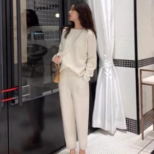 High Quality New Winter Women Cashmere Sweater Two Piece Knitted Sets Tracksuit - Picture 1 of 10