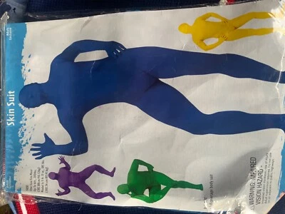 Fun World SKIN 套装 蓝色 成人 均码 适合最多 6 英尺 200 磅 全身西装 — 第 1/4 张图片