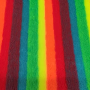 Rainbow Stripe - Jacquard Fur Fabric - R2 Quality Animal Print - Picture 1 of 3