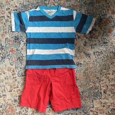 Conjunto de shorts e camiseta Faded Glory meninos tamanho 6-7 vermelho branco azul patriótico - Imagem 1 de 4