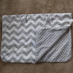 Canopy Couture- CARSEAT CANOPY- Chevy- Infant Car Seat Cover Minky Chevron Gray - Picture 1 of 3
