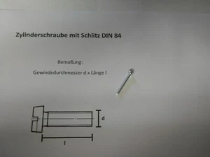 100 x ZYLINDERSCHRAUBEN MIT SCHLITZ  M 3 x 25  4.8  -DIN 84- - Imagen 1 de 2