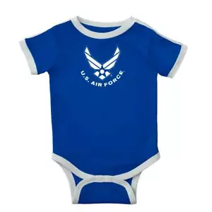 Officially Licensed US Air Force Military Ringer Baby Romper for Boys or Girl - Picture 1 of 5