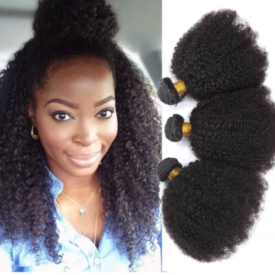 Paquetes de tramas de cabello humano rizado afro rizado mongol de 8-26" 100 % cabello humano Foto 1 de 4