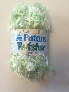 Paton's Twister Eyelash Yarn Color 05206 Lime Twist (Green&White) Dye Lot 102018 - Picture 1 of 3