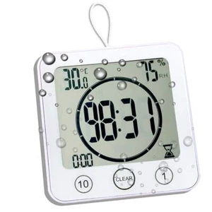 Timer Waterproof For Shower Water Resistant Bathroom Wall Clock With Suction Lar - Picture 1 of 6