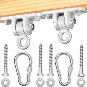 Swing Set Hangers - 2 Heavy Duty Brackets with Locking Snap Hooks for Porch, ... - Picture 1 of 3