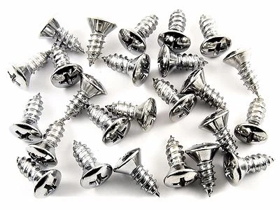 Datsun Chrome Interior Screws- #10 x 1/2" Long- #10 Oval Head- 25 screws- #316 - Image 1 of 4