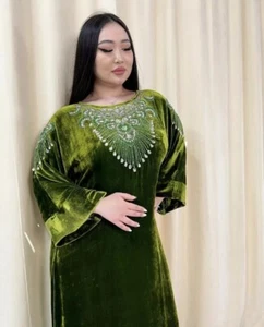 Islamic Dress Kaftan Abaya Moroccan Hand Work Gown Dubai Stylish Farasha Long - Picture 1 of 3