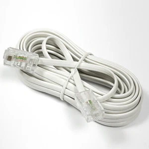 Câble téléphonique câble modulaire connecteur western RJ-45 vers RJ45 blanc VoIP court DSL - Photo 1/16