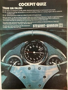 1977 Stewart Warner Print Ad Cockpit Quiz Instruments Gauges - Picture 1 of 2
