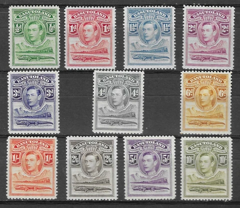 BASUTOLAND 1938 SET (11) MH. SG. 18 - 28.  (7092) Cover