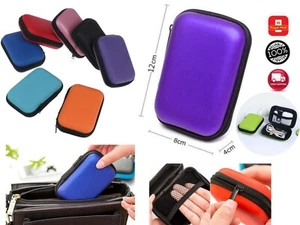 NEW HARD EVA SHELL PORTABLE CASE BOX Headset Earphone Earbud Storage Pouch Bag - Picture 1 of 52