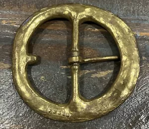 Grande borsa Baldric con fibbia per cintura in ottone vintage antica? Ancoraggio navale militare - Foto 1 di 7