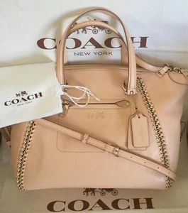 COACH 34339 Prairie Whiplash Leather Handbag Shoulder Bag Apricot MSRP $595 NWT - Picture 1 of 11