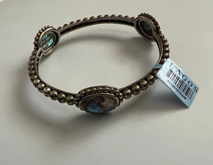 NUEVO CON ETIQUETAS BRAZALETE DE CUENTAS DE CAVIAR LAGOS MAYA ABALÓN OVALADO 3 ESTACIONES S/S PULSERA $625 M - Imagen 1 de 10