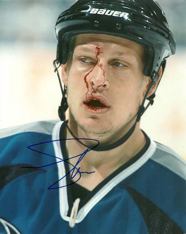 ¡FOTO 8x10 firmada por tiburones san jose de adán tumbas sangrientas! Autógrafo Foto 1 de 1