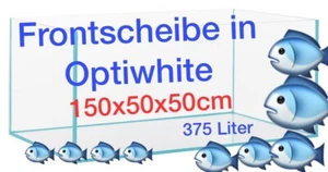 Professionelles Aquarium Frontscheibe in OPTI WHITE 150x50x50cm (375Liter) - Bild 1 von 3