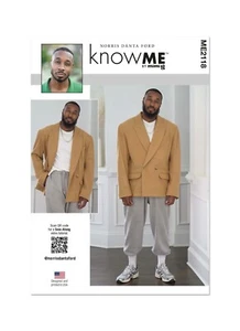 Know Me SEWING PATTERN ME2118 Men's Oversized Double-Breasted Jacket - Picture 1 of 8