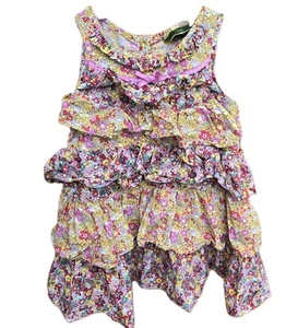 Oilily Girls Summer Cotton Ruffle Sleevless Dress Sz 104/ 4 Years - Picture 1 of 11
