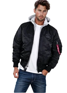 Alpha industries Veste Bomber Sweat MA-1 D-Tec 183110-03 Bleu Echtgröße : XL/2XL - Picture 1 of 2