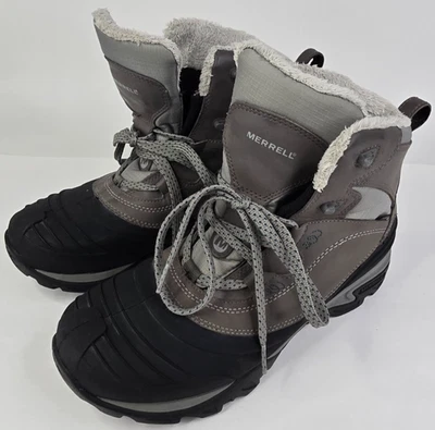 Merrell Snowbound Women’s 9.5 Charcoal Gray Mid Waterproof Opti-Warm Snow Boots - Image 1 of 4