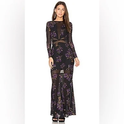 NBD Revolve Women’s Zoey Floral Mesh Long Sleeve Maxi Dress Gown Size XL New NWT - Image 1 of 4