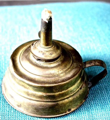 E. Miller & Co Antique Brass Hand Held Oil Kerosene Lamp Small U.S.A. - Image 1 of 4