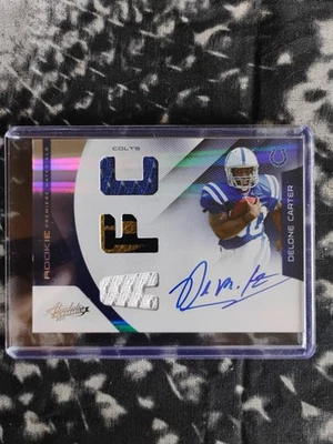 2011 Panini Absolute Mem - Rookie Prem Mats Delone Carter #224 /49 (AU, MEM, RC) - Image 1 of 2