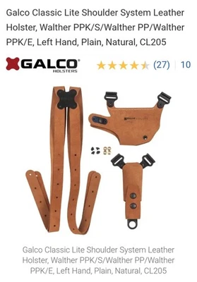 Galco Walther PPK, PPKS, PP Shoulder Holster Left Hand #2719 - Image 1 of 3