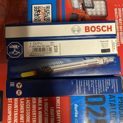 Glow Plugs Set 4x 0250404001 Bosch 5960E6 5960K6 9686504380 K9683195280 GLP230 - Image 1 of 2