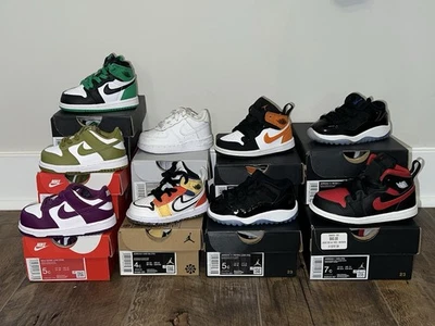 JORDAN + NIKE Sneaker Lot - 9 PAIRS NEW + USED Toddler Sizes 4C - 7C OG BOXES - Image 1 of 4