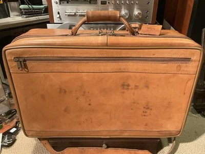 Vtg Hartmann Luggage Leather Carry On  **NICE** - Image 1 of 4