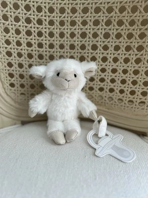 Porta chupete de felpa Pottery Barn Kids Lamb Critter (1) NUEVO SIN ETIQUETAS CAJA ABIERTA Foto 1 de 4