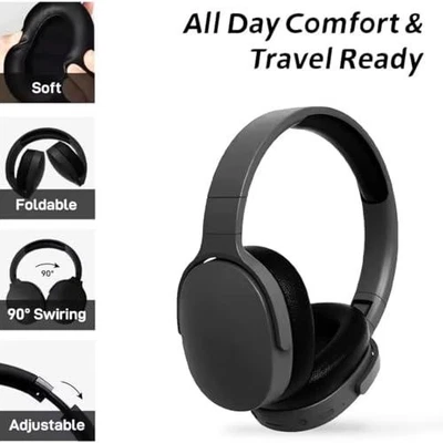 Wireless Bluetooth Headphones Over Ear HiFi Foldable Intelligent Noise Reduction - Image 1 of 4