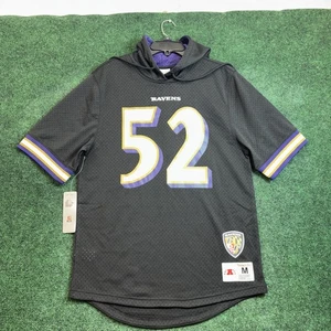 Men Hoodie Mesh Jersey Medium Black BALTIMORE RAVENS 2000 Ray Lewis #52 M&N New - Picture 1 of 9